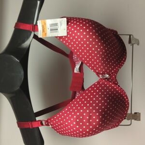 38DD Maidenform UW red polka dot bra 79590 One Fab Fit Demi